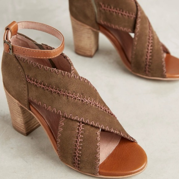 Seychelles Whipstitch Party Up Heals in Olive Suede - Picture 7 of 9